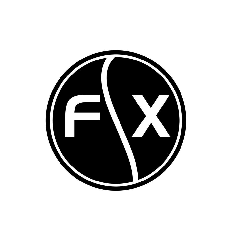 FX creative circle letter logo concept. FX letter design. vector
