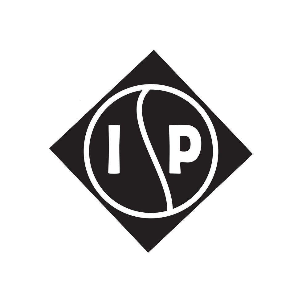 concepto de logotipo de letra de círculo creativo ip. diseño de letras ip. vector