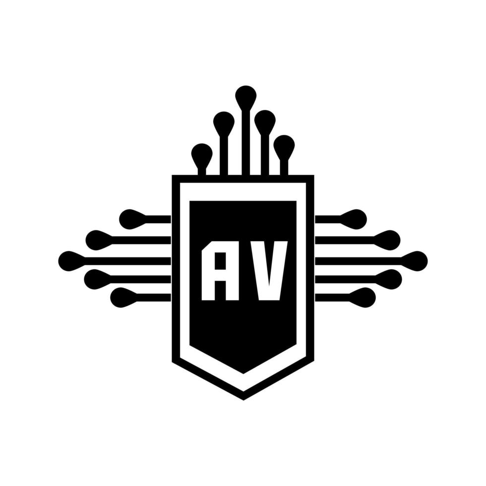AV creative circle letter logo concept. AV letter design. vector