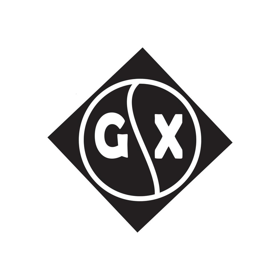 concepto de logotipo de letra de círculo creativo gx. diseño de letras gx. vector