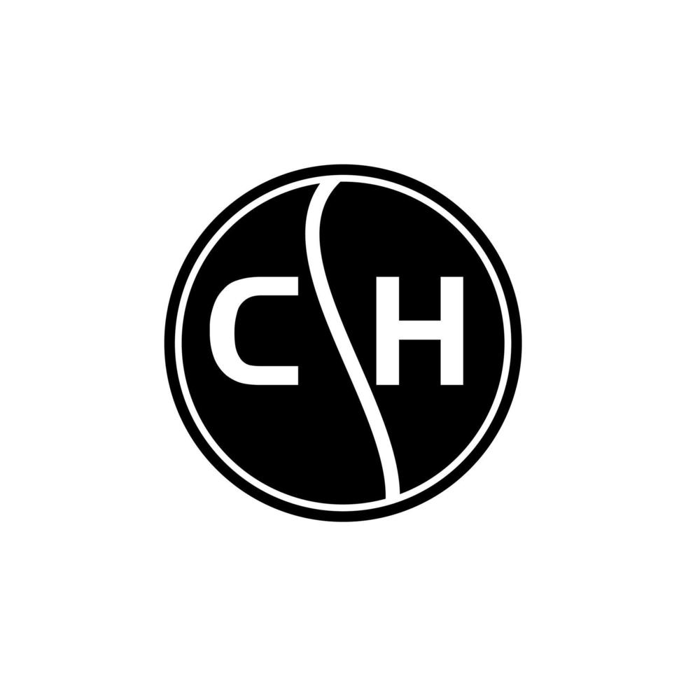 ch concepto de logotipo de letra de círculo creativo. diseño de letra ch. vector