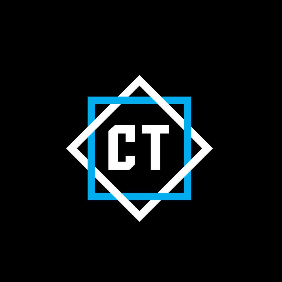 diseño de logotipo de letra ct sobre fondo negro. ct concepto de logotipo de letra de círculo creativo. diseño de letras ct. vector