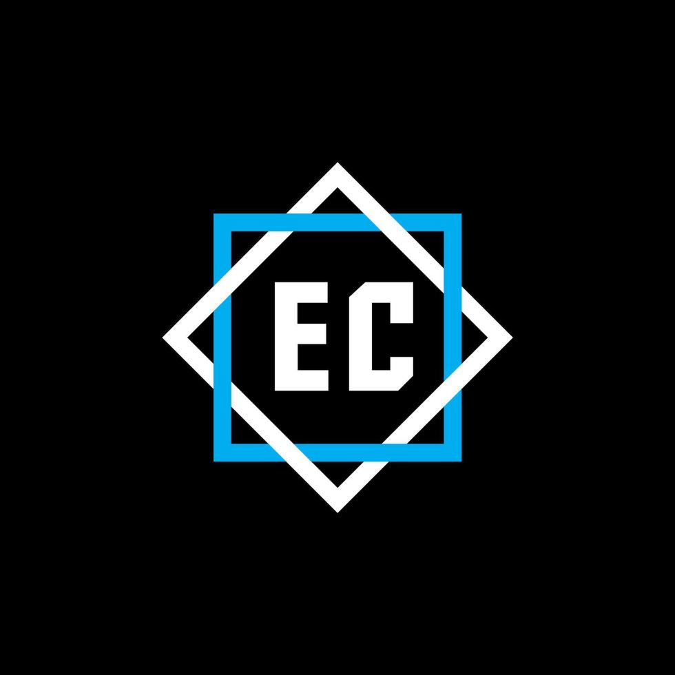 diseño del logotipo de la letra ec sobre fondo negro. concepto de logotipo de letra de círculo creativo ec. diseño de letras ce. vector