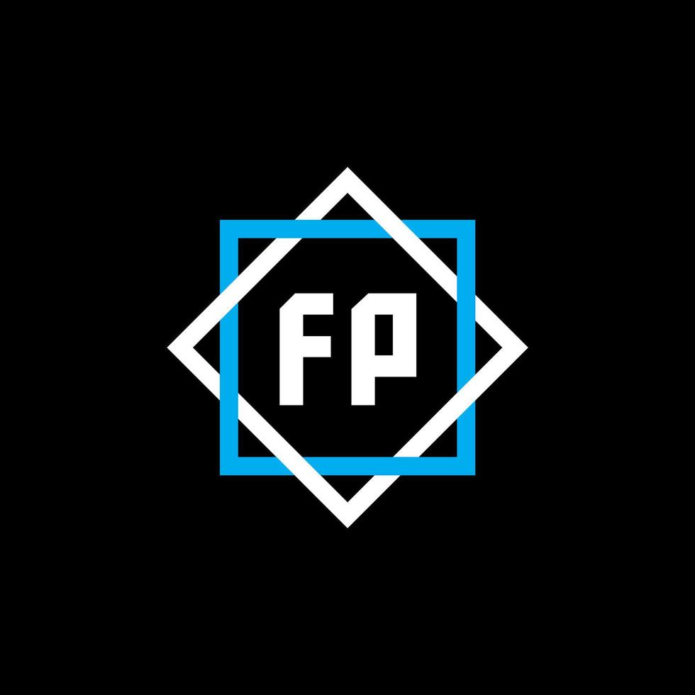 FP letter logo design on black background. FP creative circle letter logo concept. FP letter design. vector