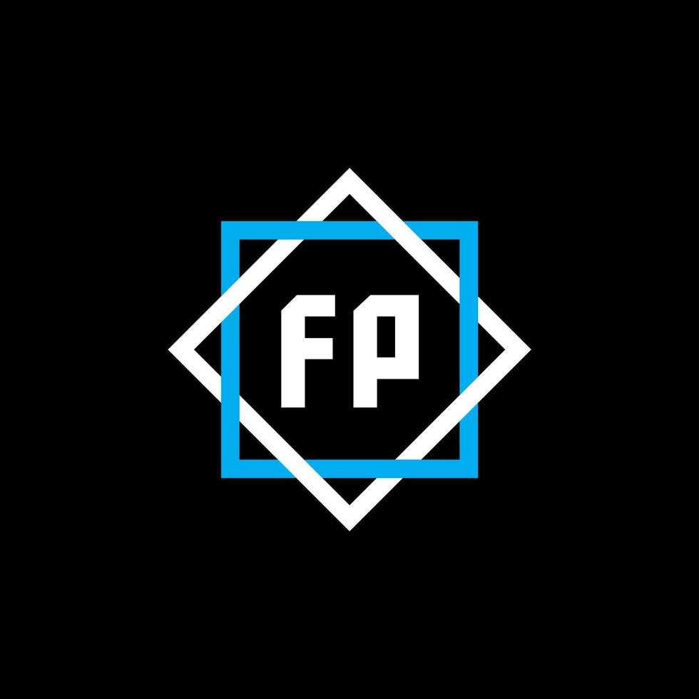 diseño de logotipo de letra fp sobre fondo negro. concepto de logotipo de letra de círculo creativo fp. diseño de letras fp. vector