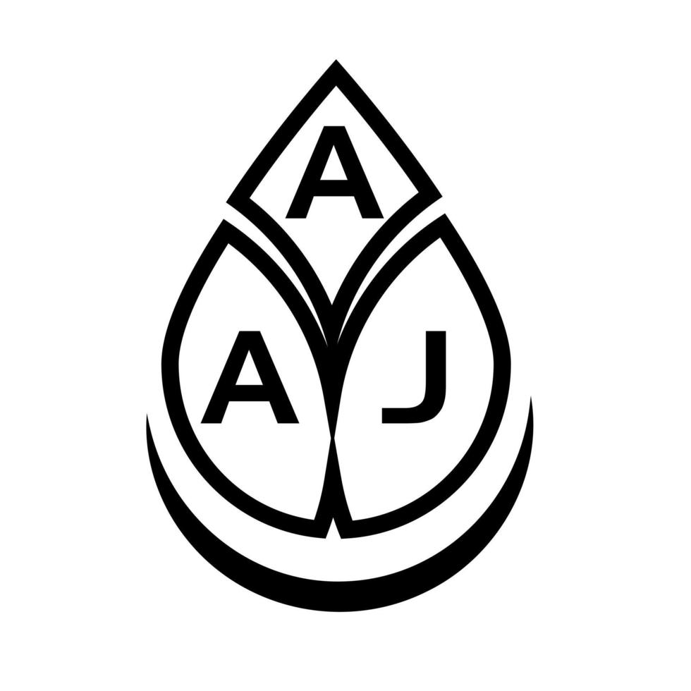 AAJ letter logo design on black background. AAJ creative circle letter logo concept. AAJ letter design. vector
