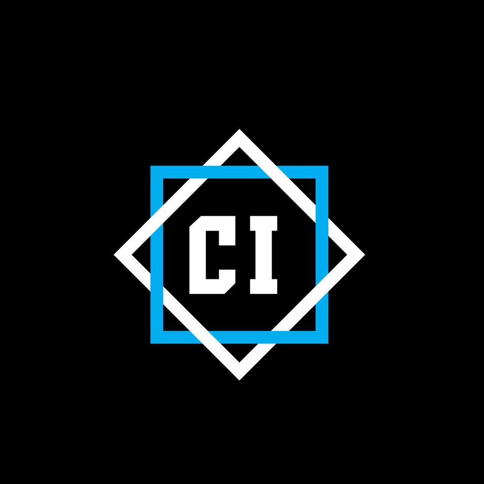 diseño de logotipo de letra ci sobre fondo negro. ci concepto de logotipo de letra de círculo creativo. diseño de letras ci. vector