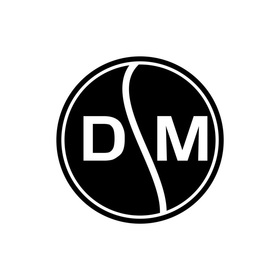 concepto de logotipo de letra de círculo creativo dm. diseño de letra dm. vector