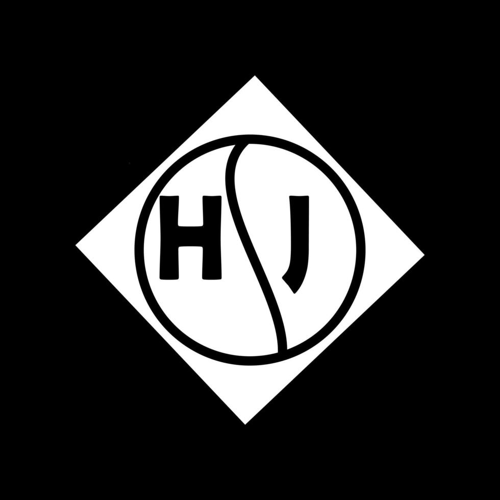 concepto de logotipo de letra de círculo creativo hj. diseño de letra hj. vector