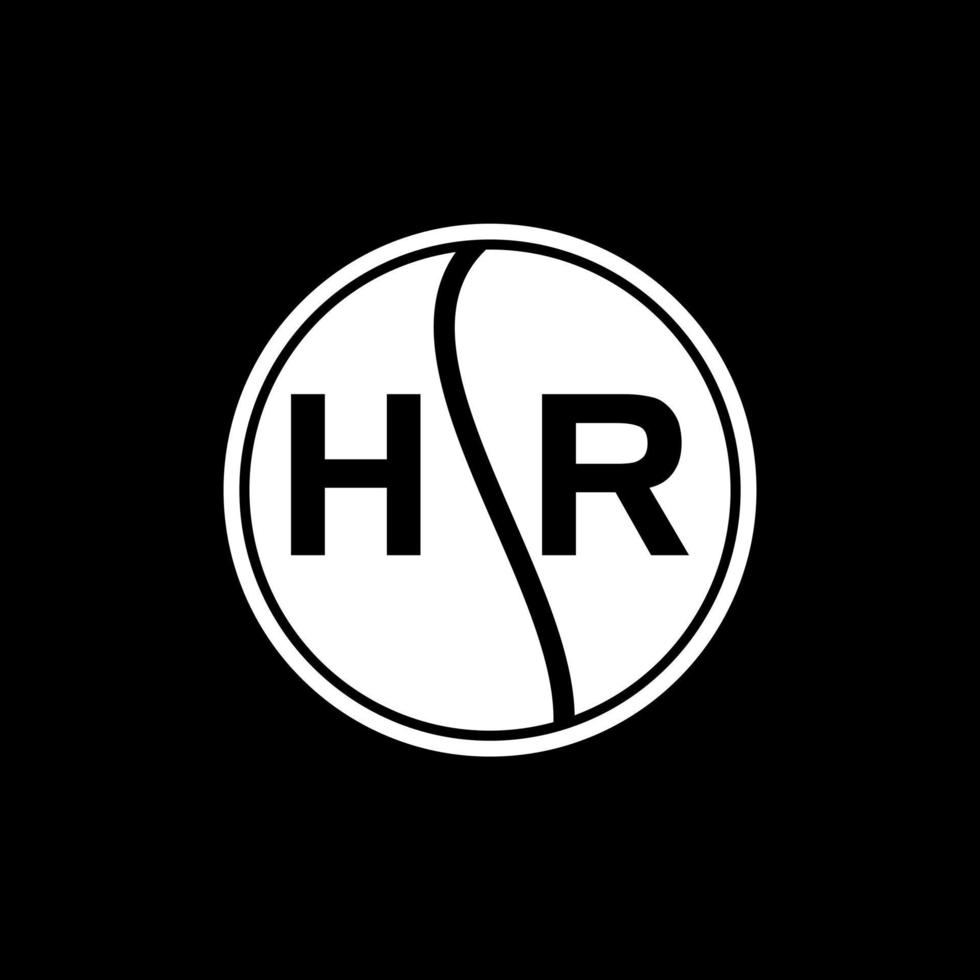 concepto de logotipo de letra de círculo creativo hr. diseño de carta de hora. vector