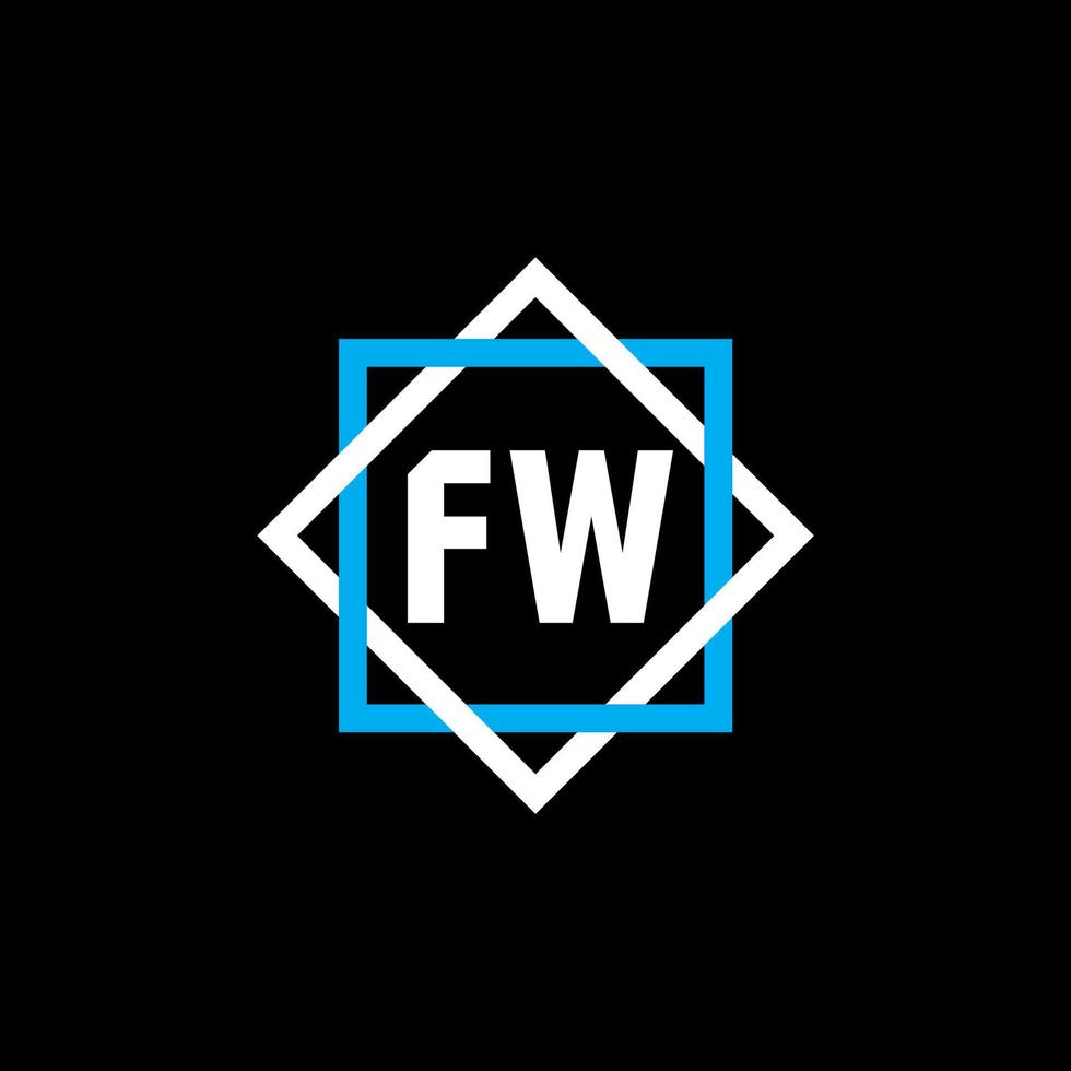 diseño de logotipo de letra fw sobre fondo negro. concepto de logotipo de letra de círculo creativo fw. diseño de letra fw. vector
