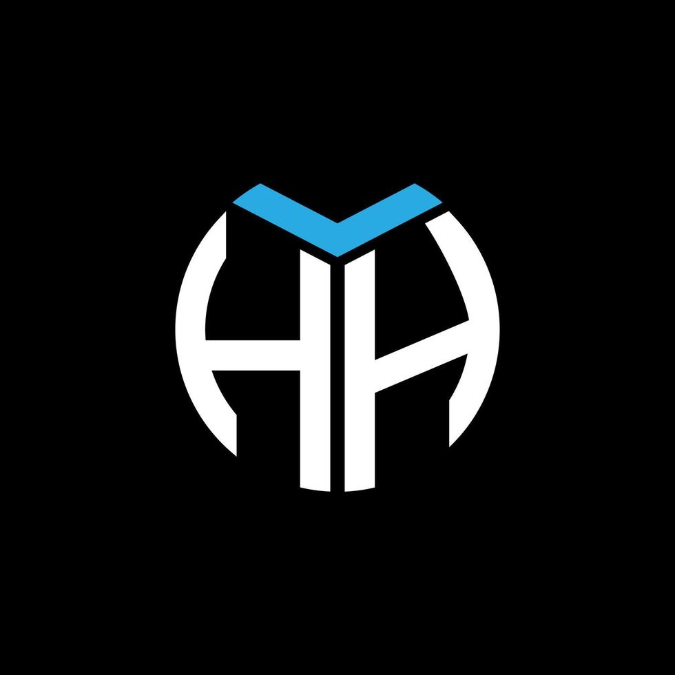 concepto de logotipo de letra de círculo creativo hh. diseño de letra hh. vector