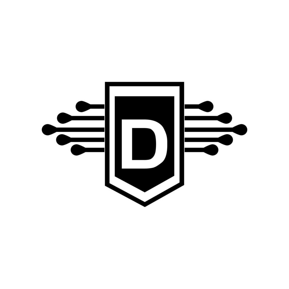 D creative circle letter logo concept. D letter design. vector