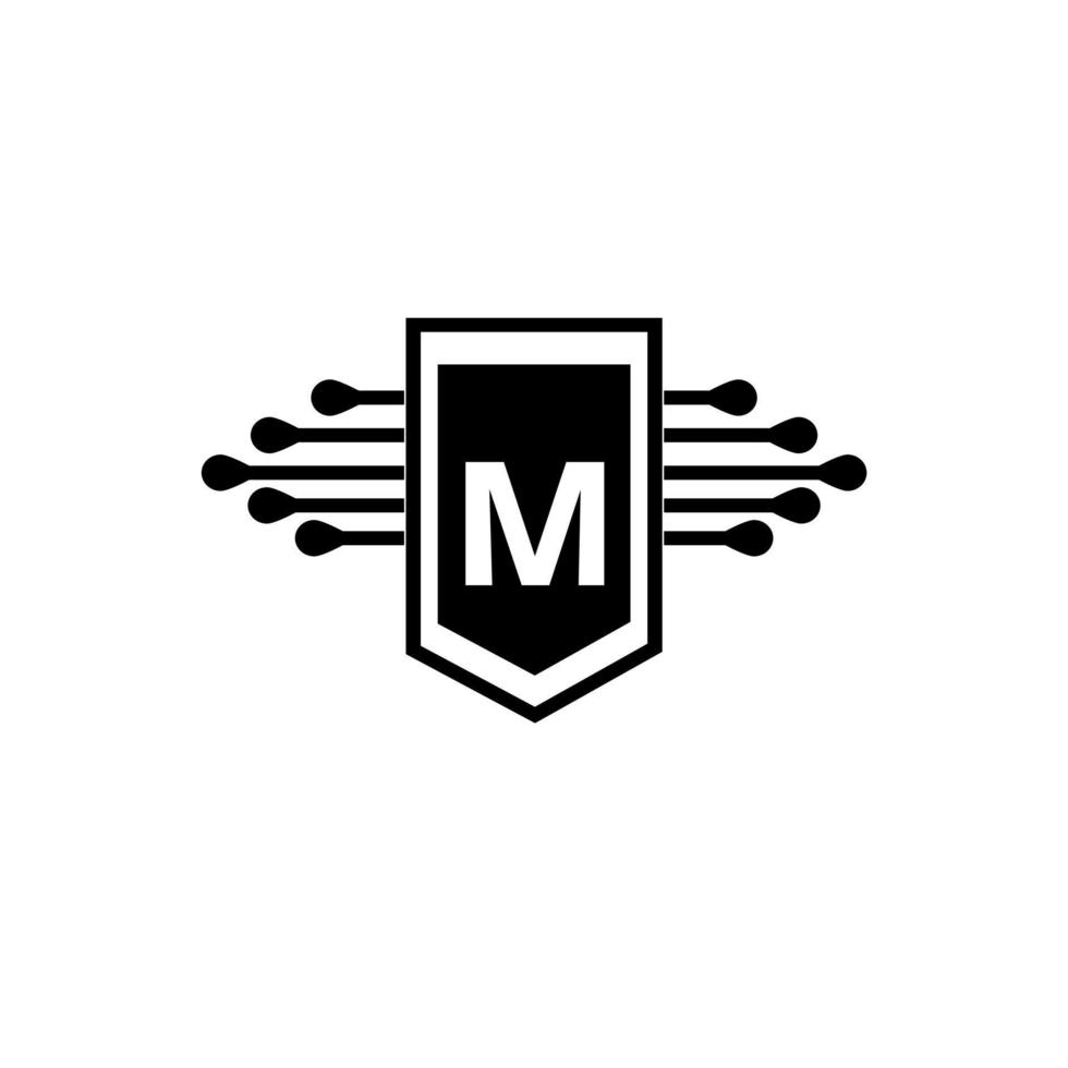m concepto de logotipo de letra de círculo creativo. diseño de letra m. vector