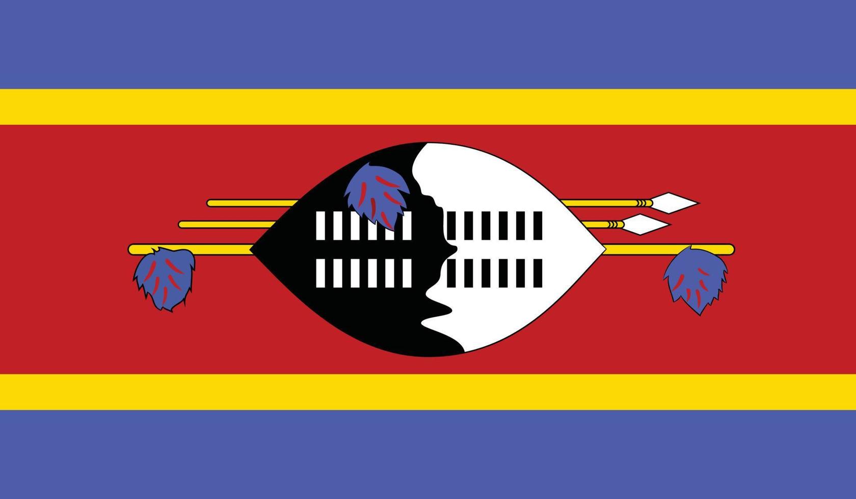 vector illustration of Swaziland flag.