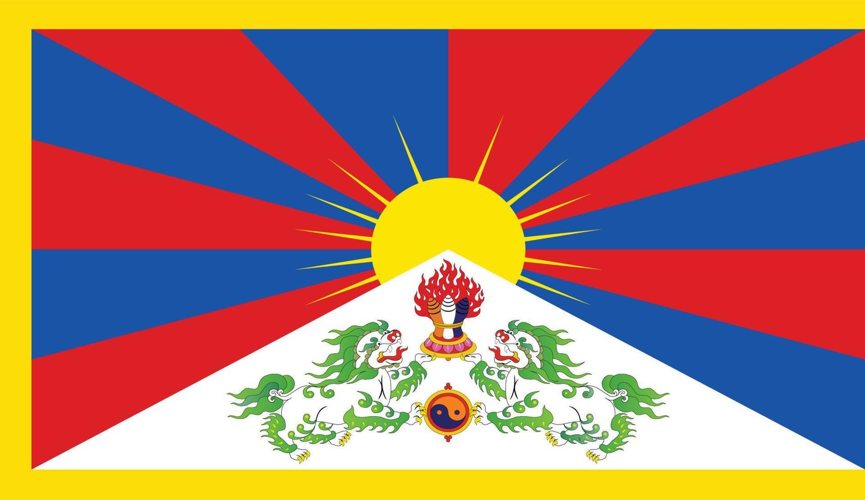 vector illustration of Tibet flag.