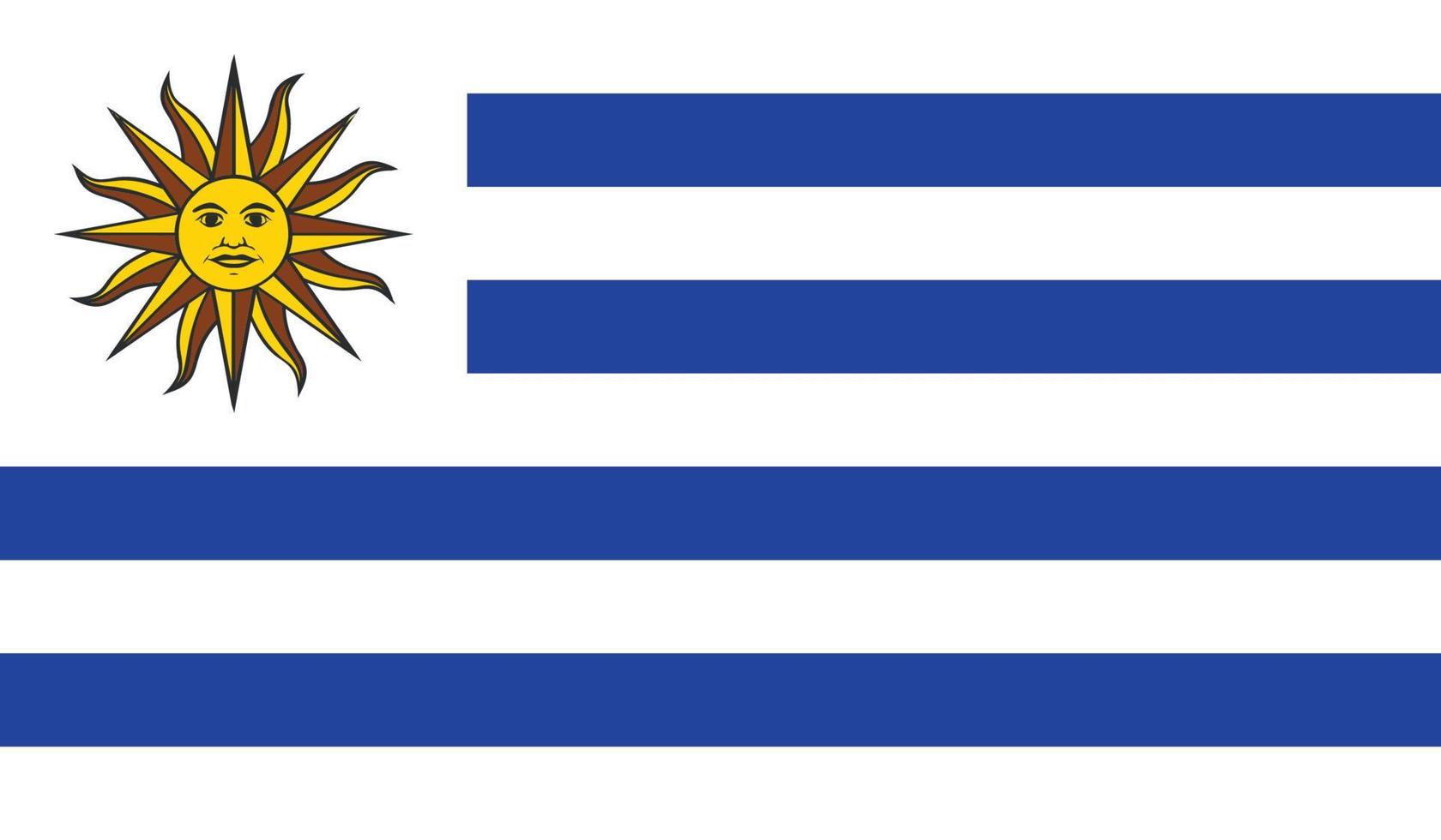 ilustración vectorial de la bandera de uruguay. vector