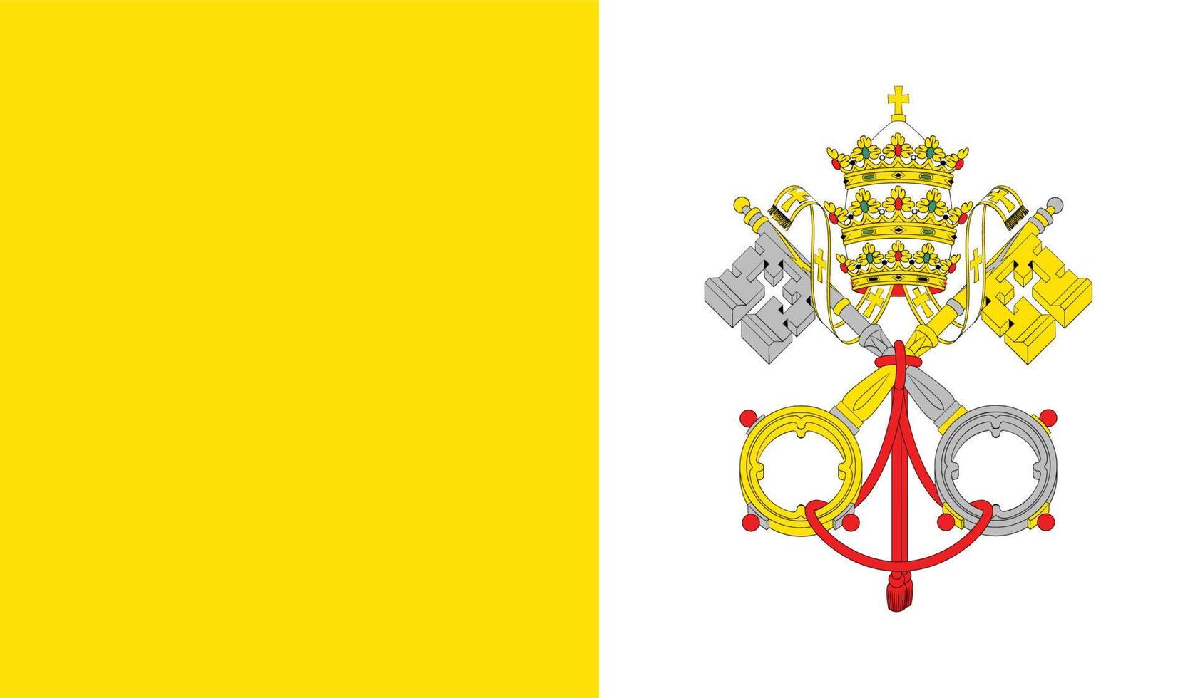 vector illustration of Vatican city flag.