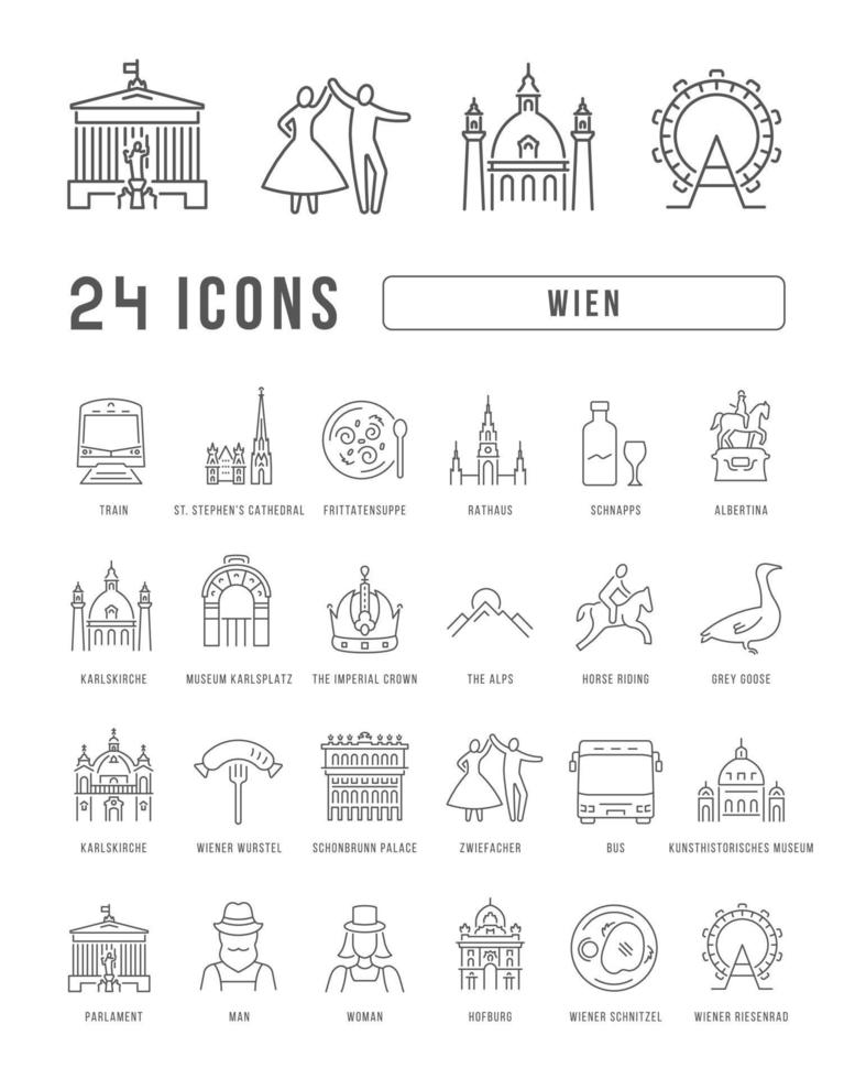 Set of linear icons of Wien 10559566 Vector Art at Vecteezy