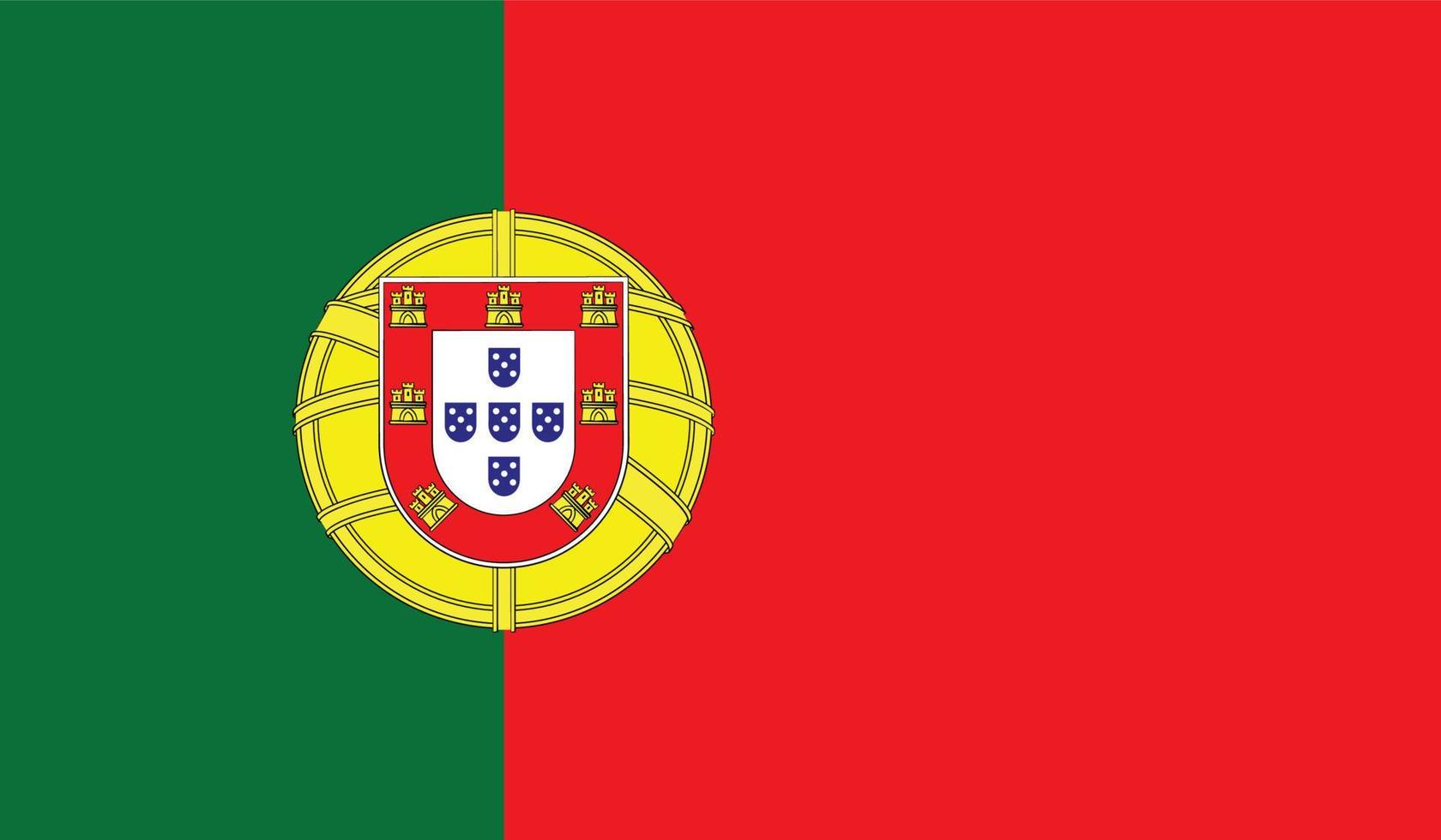 ilustración vectorial de la bandera portuguesa. vector