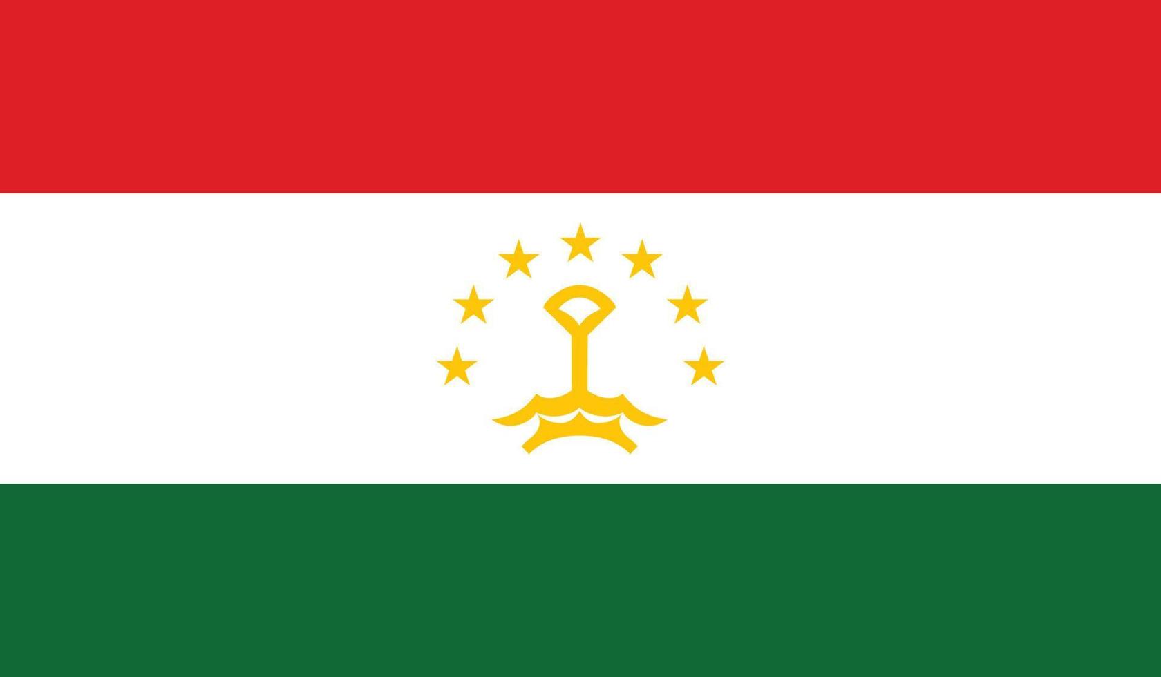 vector illustration of Tajikistan flag.