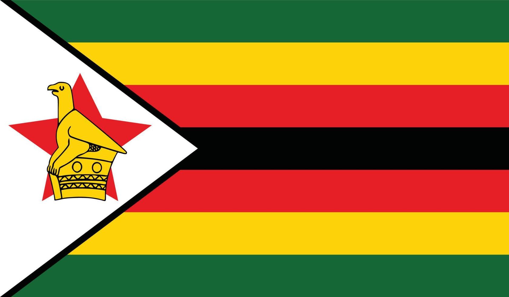 vector illustration of Zimbabwe flag.