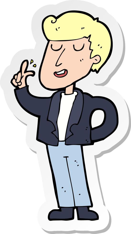 sticker of a cartoon cool guy snapping fingers vector