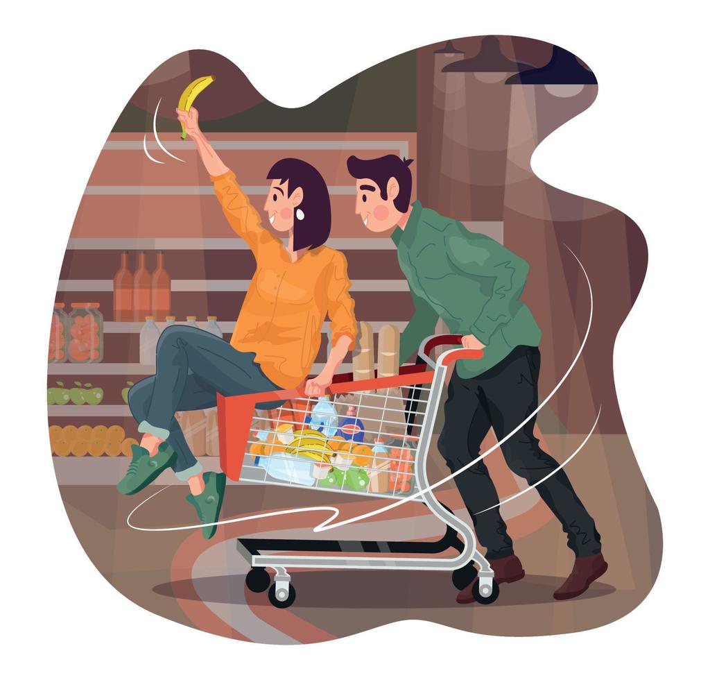 Lovers are Shopping vector