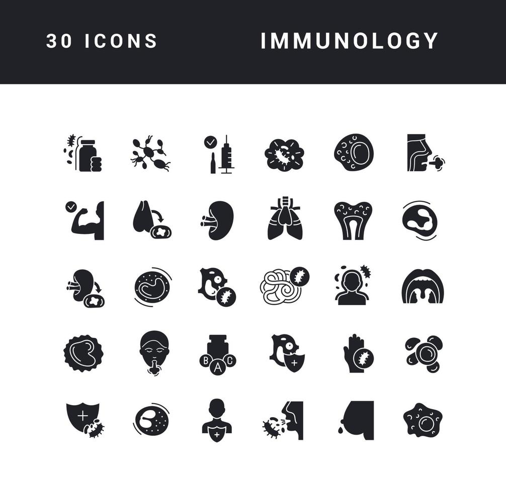 Set of simple icons of Immunology vector