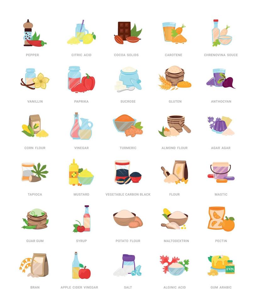 Illustrations of Food Additives vector