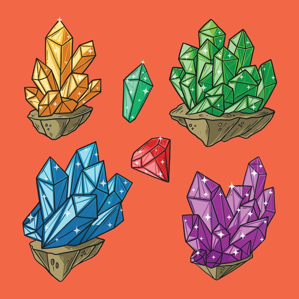 Gemstone And Crystal vector