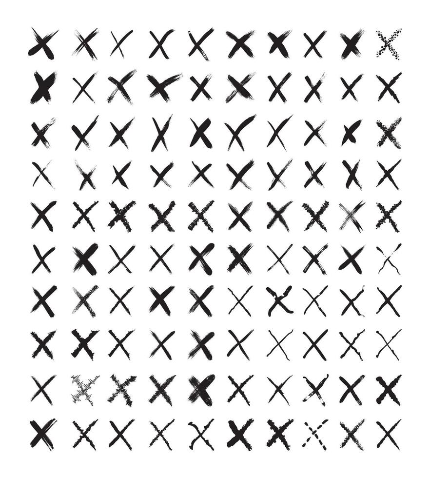 Collection of Texturing Crosses vector