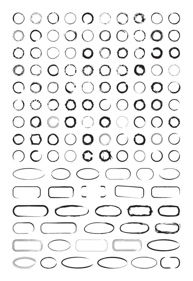 Collection of Textured Round Frames vector