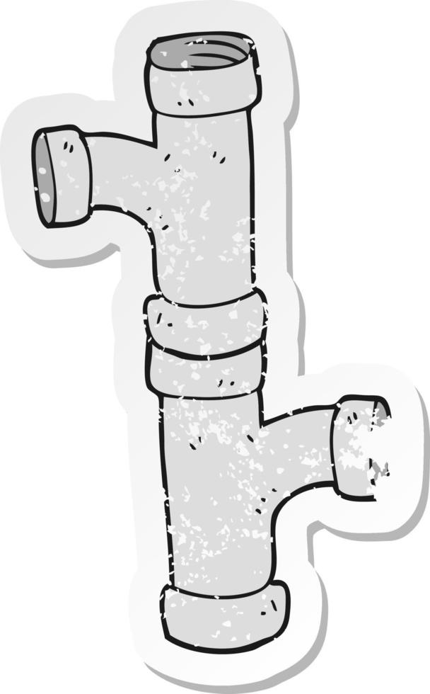 retro distressed sticker of a cartoon pipe vector