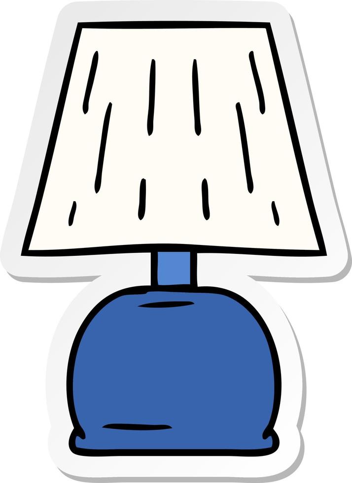 sticker cartoon doodle of a bed side lamp vector