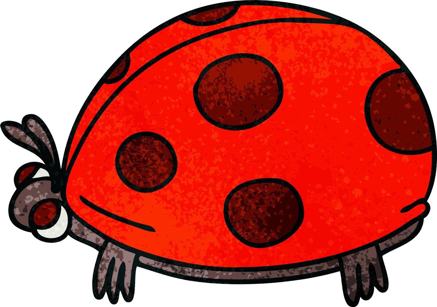 quirky hand drawn cartoon ladybird vector