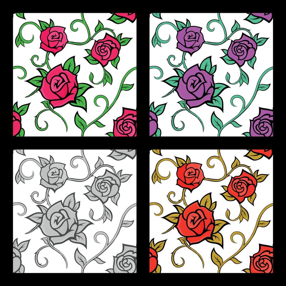 Seamless Pattern with Roses vector