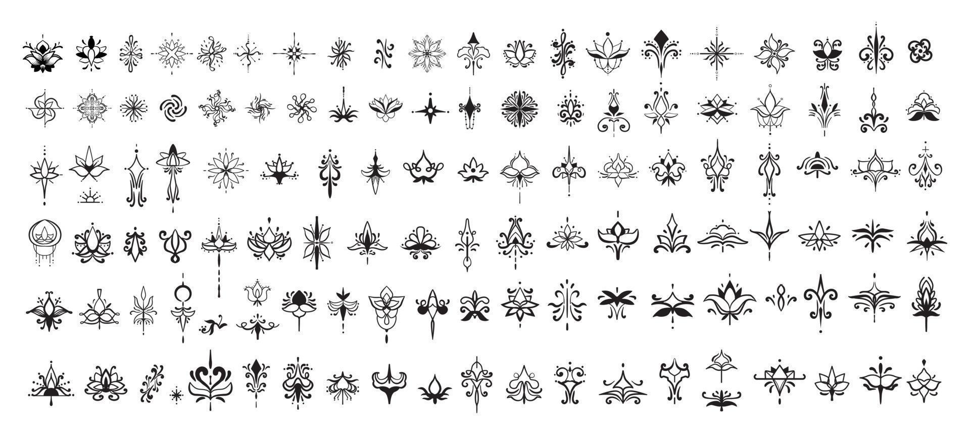 Tattoo and Pattern Set vector