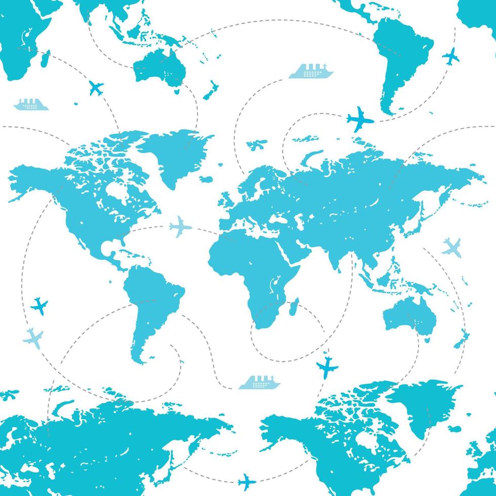 Seamless Pattern of the Map vector