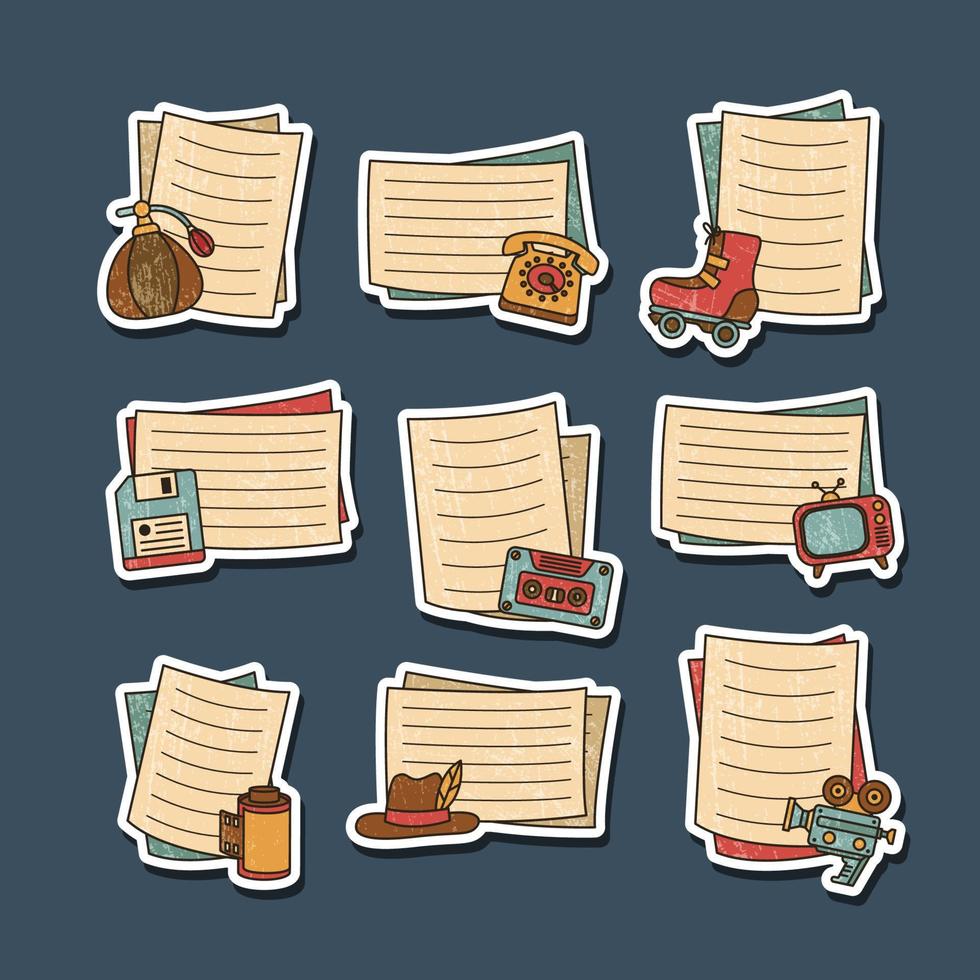 Vintage Journal Stickers vector