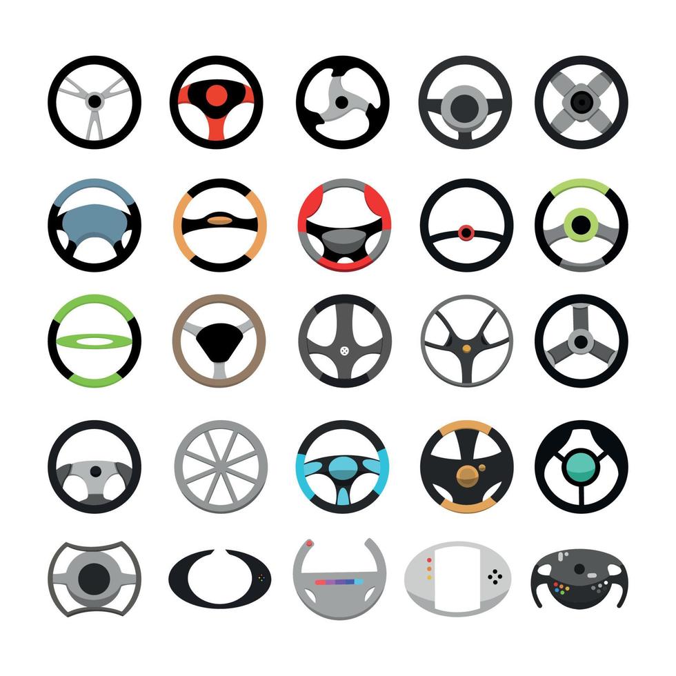 Collection of Steering Wheels 10560159 Vector Art at Vecteezy