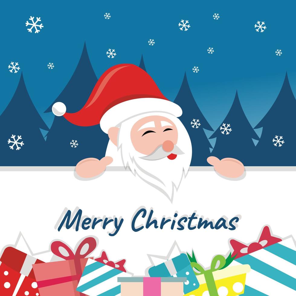 illustration vector graphic of Santa is peeking at the gifts behind the wall, perfect for religion, culture, holiday, greeting card, church, etc.