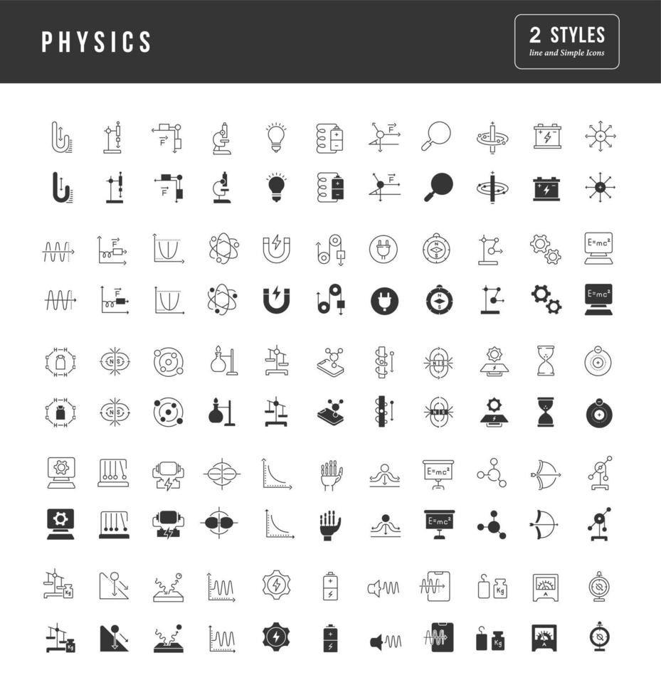 Set of simple icons of Physics vector