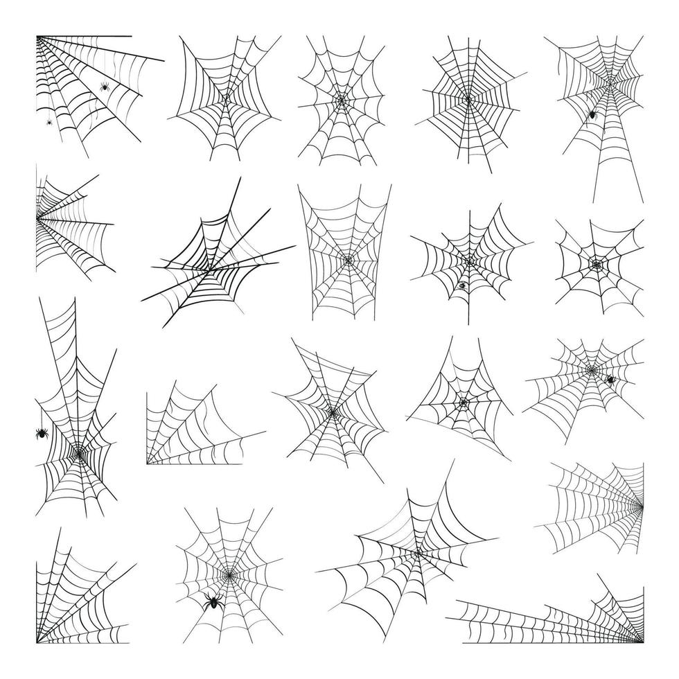 Spider Web Set vector