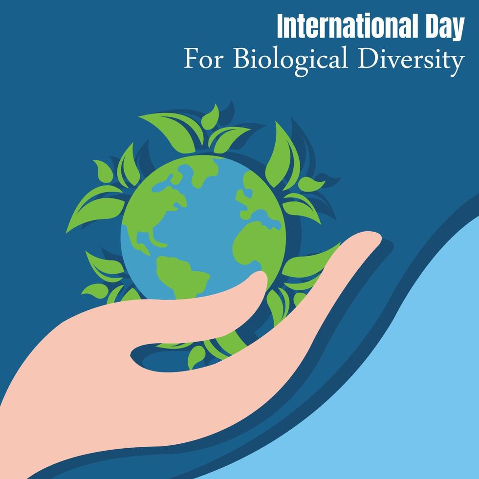 illustration vector graphic of hands supporting the earth, perfect for international day for biological diversity, celebrate, greeting card, etc.