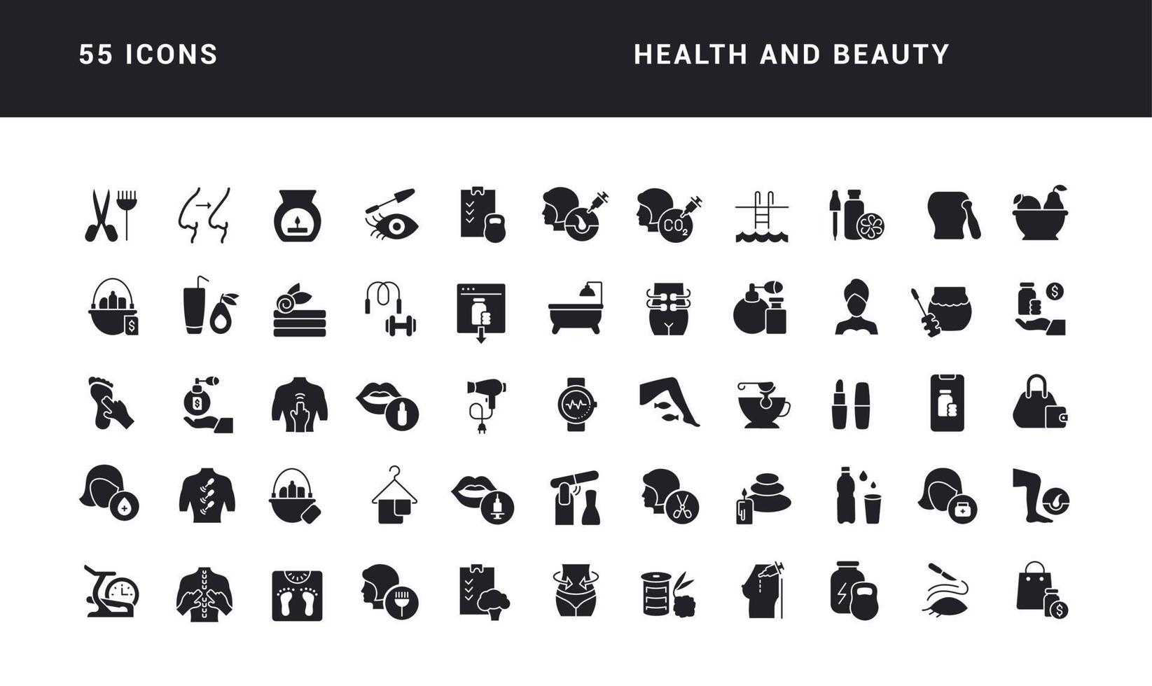 Set of simple icons of Health and Beauty vector