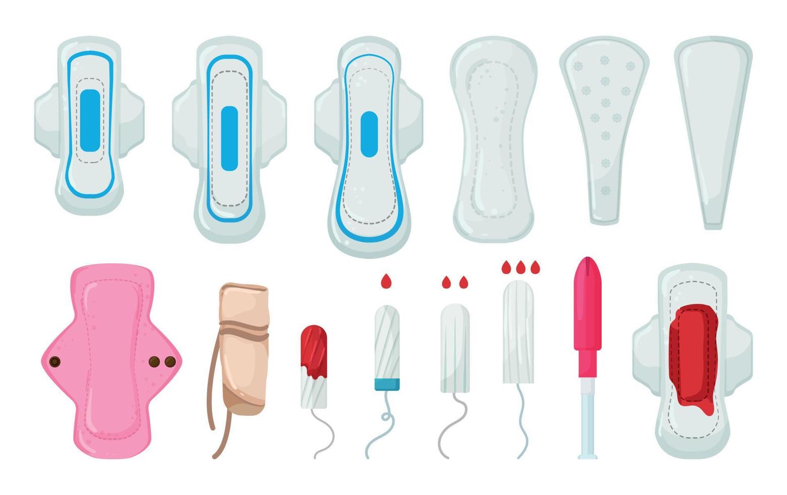 productos de higiene para la menstruación vector