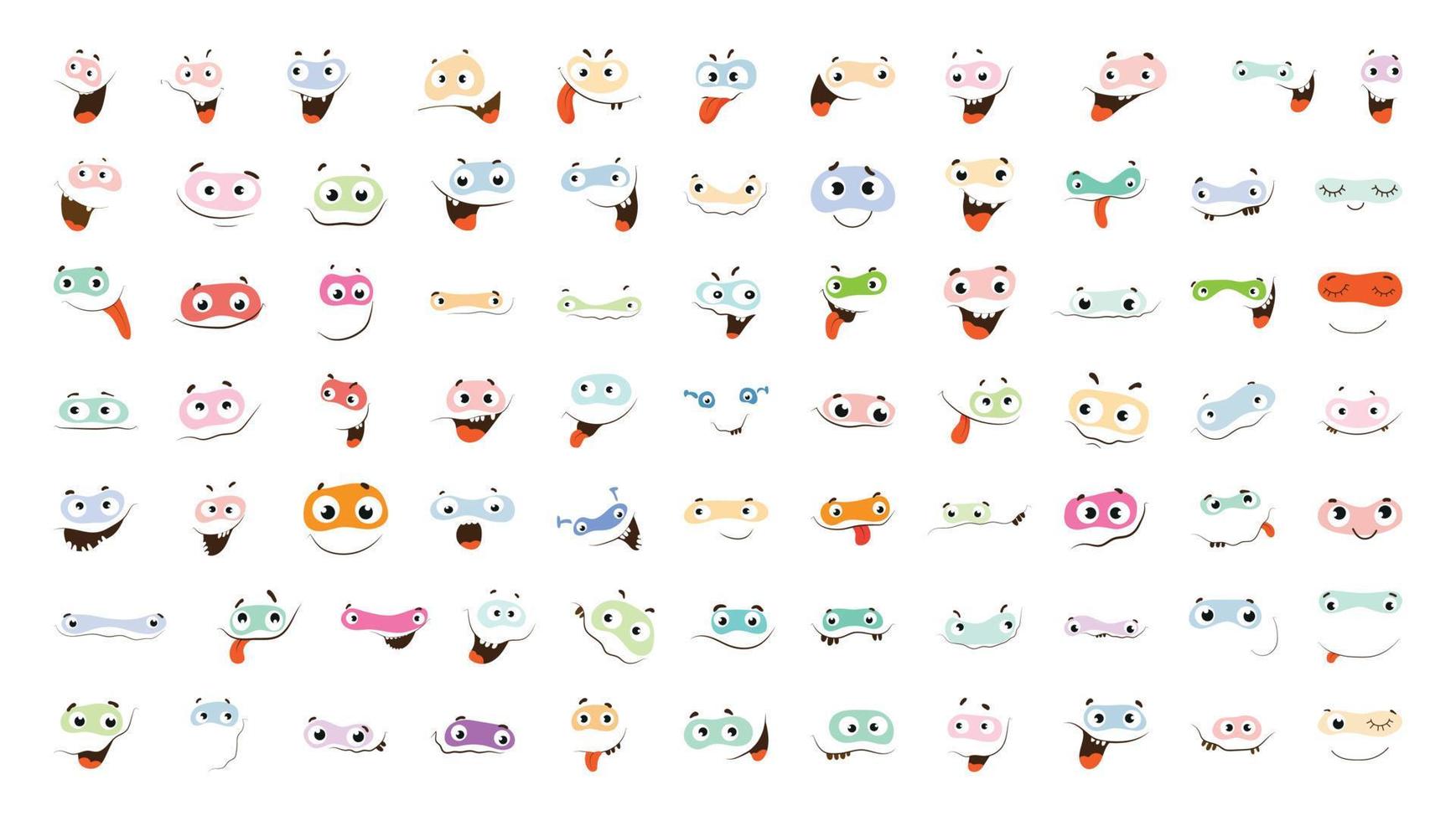 Set of Cute Emoticons vector