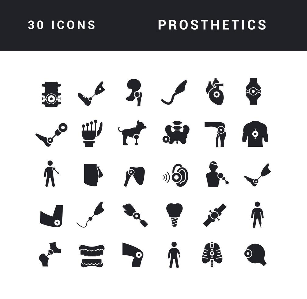 Set of simple icons of Prosthetics vector