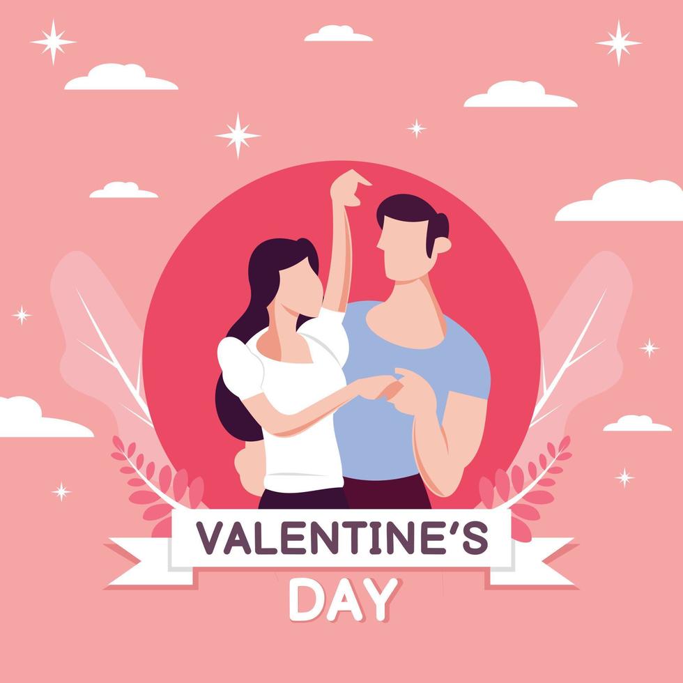 illustration vector graphic of romantic couple holding hands, perfect for religion, holiday, culture, valentine, greeting card, postcard, wedding, etc.